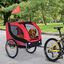 Pawhut remolque de bicicleta rojo y negro para mascotas, , large indicador imagen numero 2