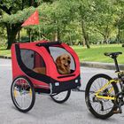 Pawhut remolque de bicicleta rojo y negro para mascotas, , large image number null