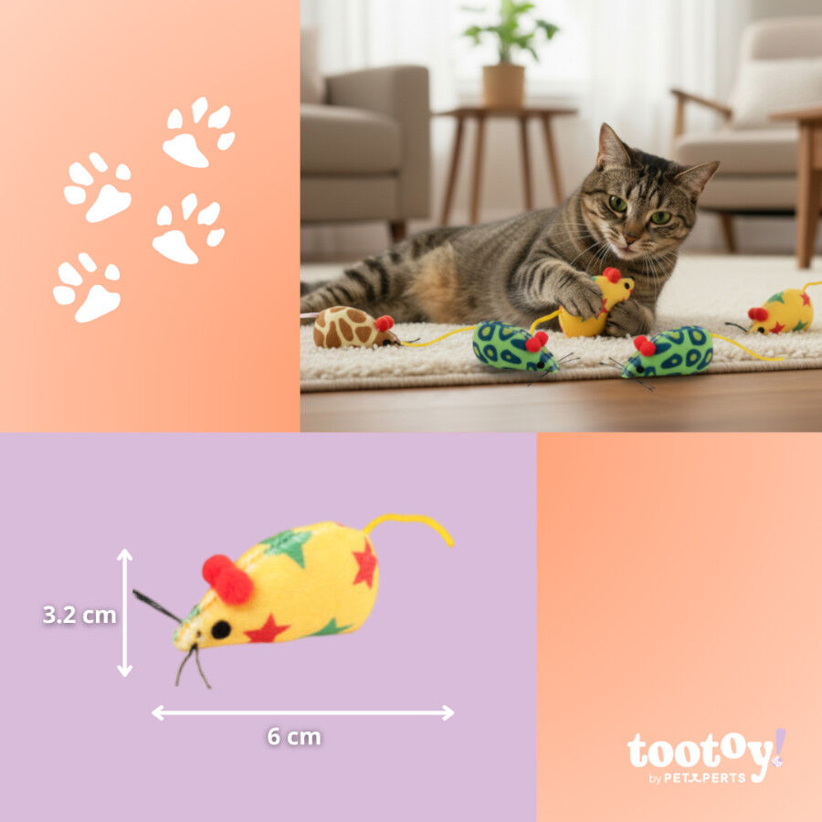 Tootoy! Pack de Ratones con Catnit Estampados para gatos, , large Imagen numero 4