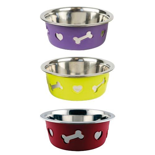 Comedero acero inox.  Silicon Bowl ROJO, , large Imagen numero 1