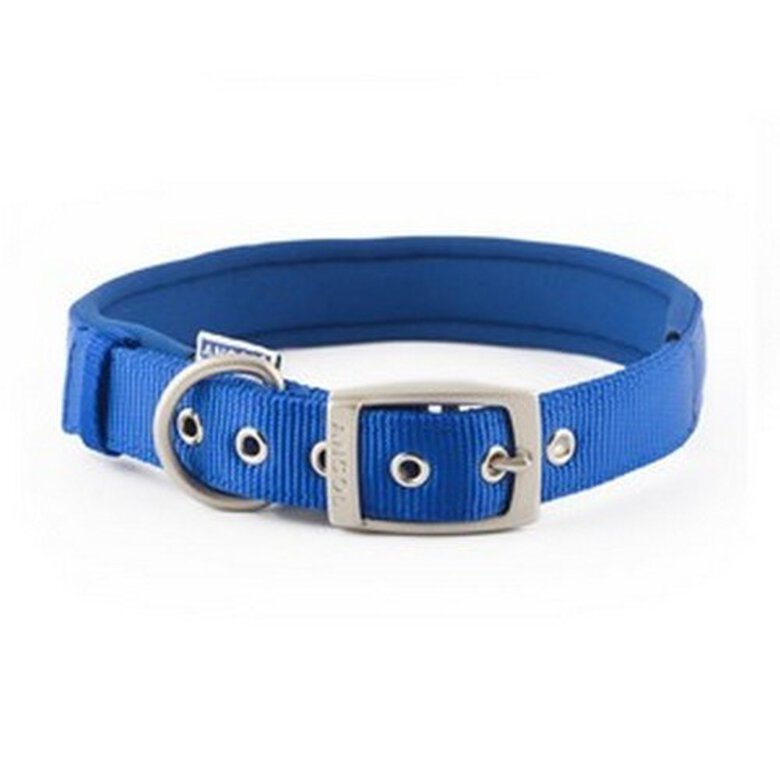 Collar acolchado de nylon para perro color Azul, , large image number null