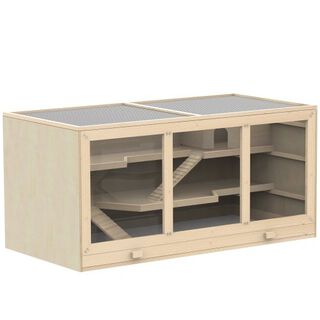 Jaula de madera PawHut para roedores pequeños color Madera