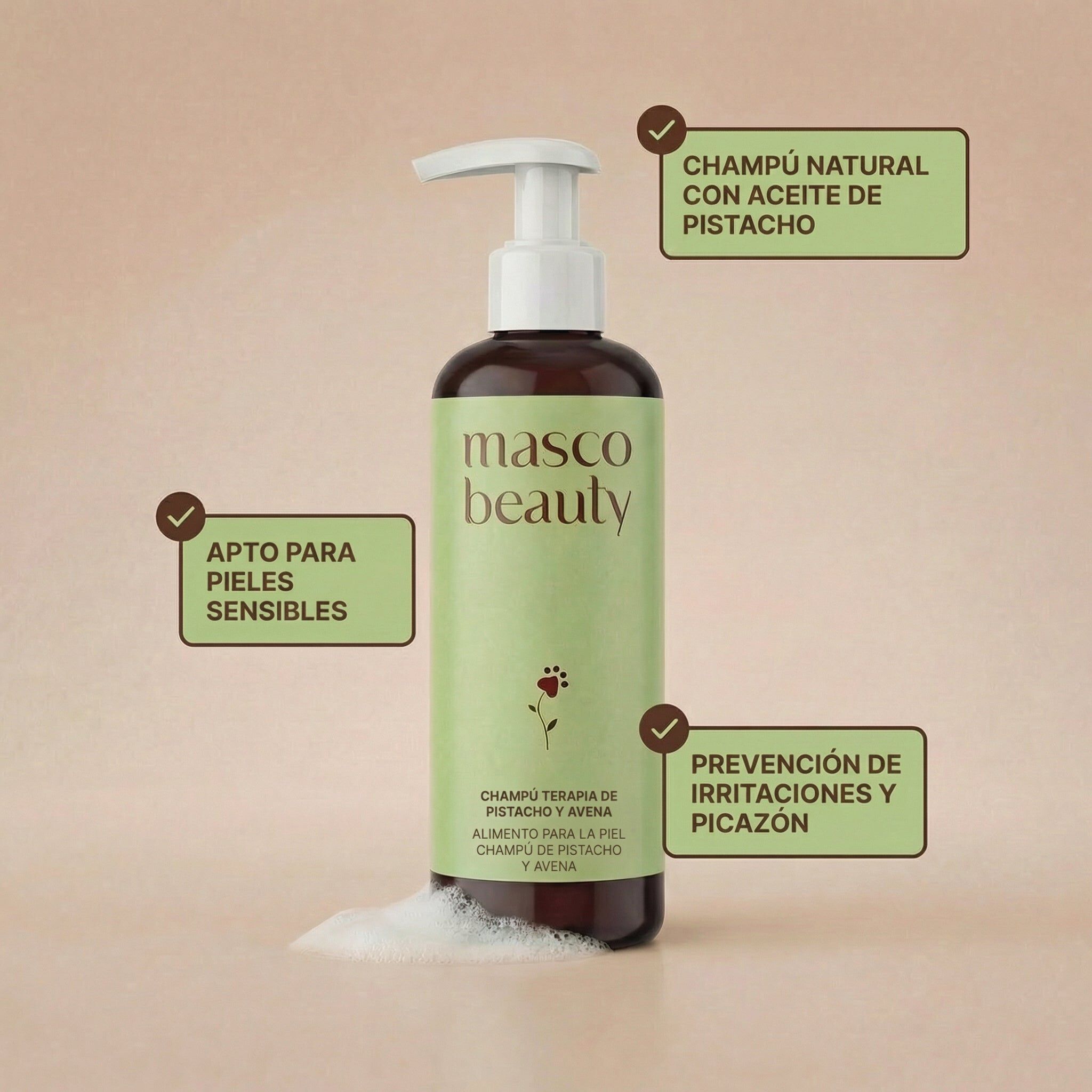 Champ&uacute; Skin-Therapy Pistacho y Avena para perros &middot; Antipicores &middot; Calma rojeces e irritaciones &middot; Piel sensible y reactiva &middot; Hecho en Espa&ntilde;a, , large Imagen numero 4