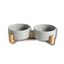 La Casa de Turrón - Comedero Doble de Cerámica para Perros con Base de Madera color gris, , large indicador imagen numero 5