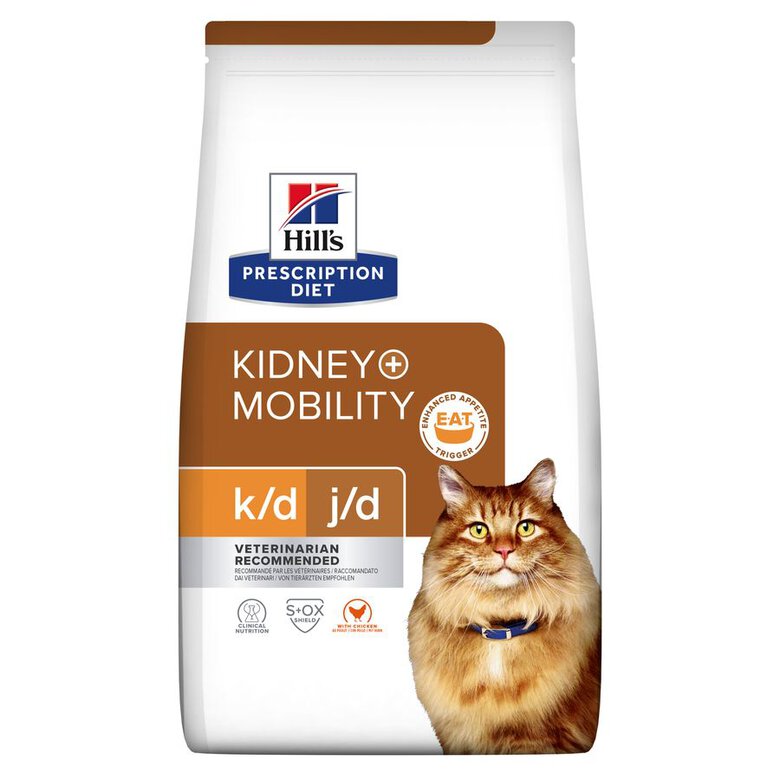 Hill's Prescription Diet Kidney k/d + Mobility j/d Pollo pienso gatos, , large image number null