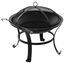 Outsunny Brasero Exterior de Metal &Oslash;56 cm Cuenco de Fuego de Jard&iacute;n con Tapa Protectora contra Chispas y Atizador para Hogueras Le&ntilde;as Terraza Camping Fiestas Negro, , large indicador imagen numero 1