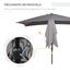 Outsunny Sombrilla de Aluminio 200x300x240 cm Parasol Rectangular de Jard&iacute;n Inclinable con Manivela y Poste Desmontable para Terraza Piscina Patio Exterior Gris, , large indicador imagen numero 5