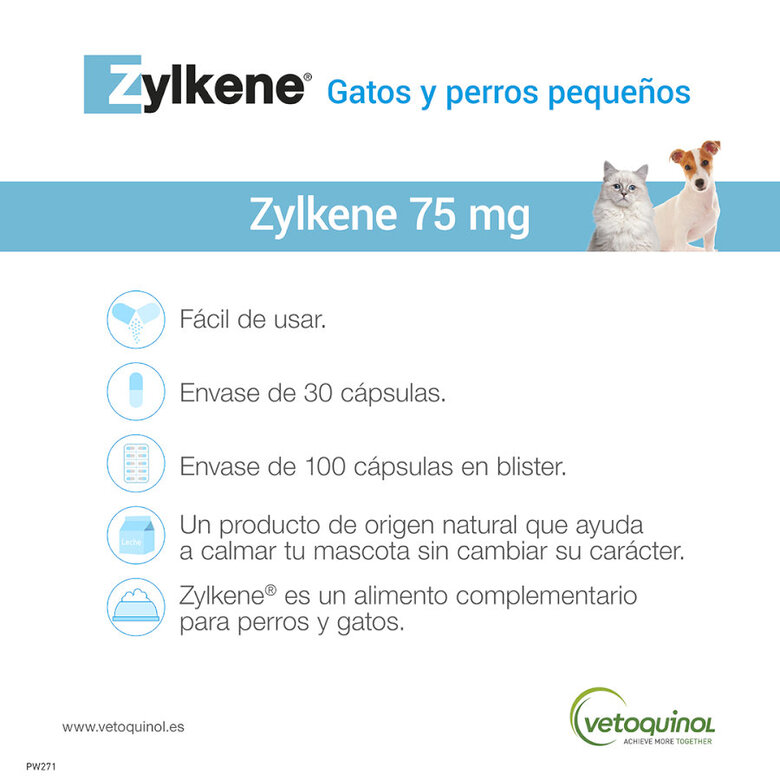 Zylkene Tranquilizante natural en comprimidos para el estrés en perros y gatos, , large image number null