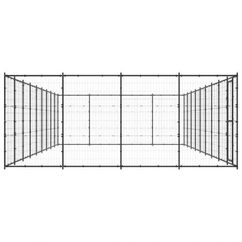 Vidaxl perrera versátil con malla alrededor plateada para perros thumbnail