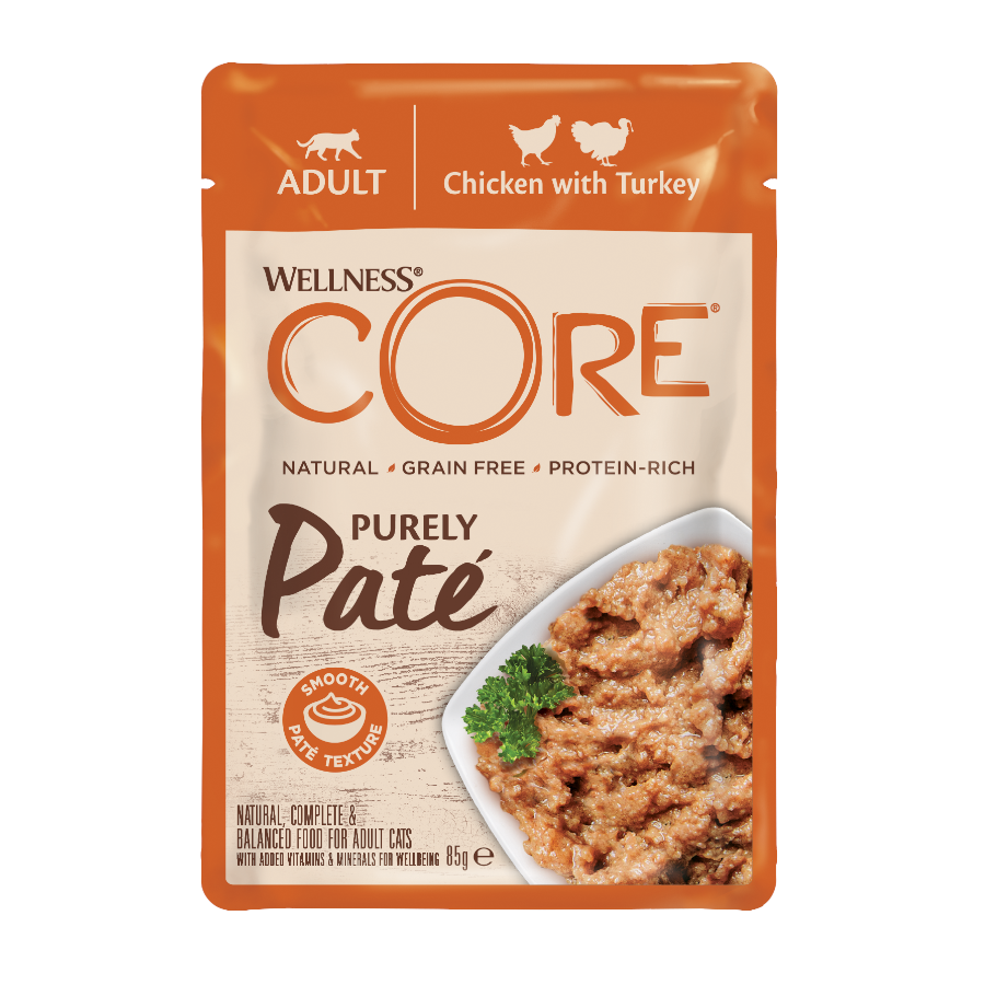 24 sobres x 85 g Wellness Core Adult Pollo y Pavo en Pat&eacute; sobre para gatos &iexcl;Pack ahorro!, , large Imagen numero 3