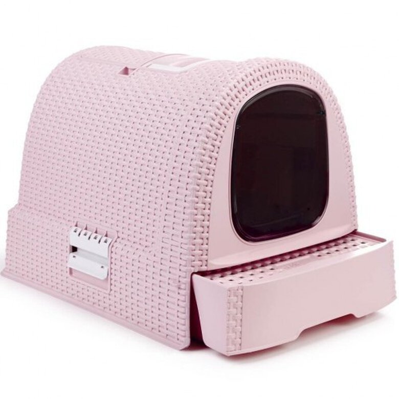Caja cubierta de arena para gatos color Rosa, , large image number null