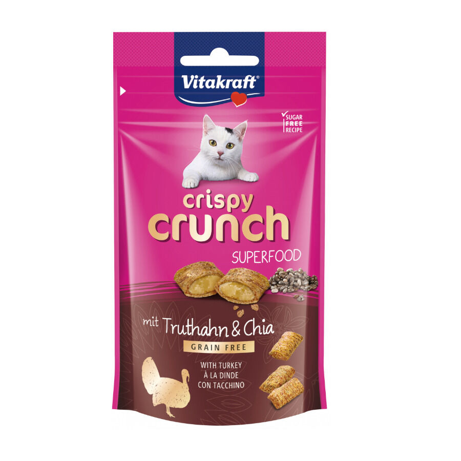 60 g Vitakraft Crispy Crunch Bocaditos Pavo para gatos, , large Imagen numero 1
