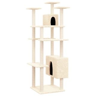 Vida XL Rascador con cueva y postes de sisal crema para gatos