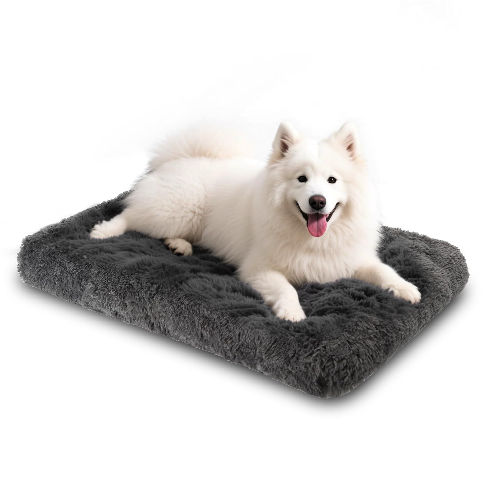Nobleza Cama para Perros Medianos, Cama Perro Lavable, Peluche Largo Ultra Suave, Soporte Firme, Base Antideslizante, 77x50x10cm, Gris, , large Imagen numero 7