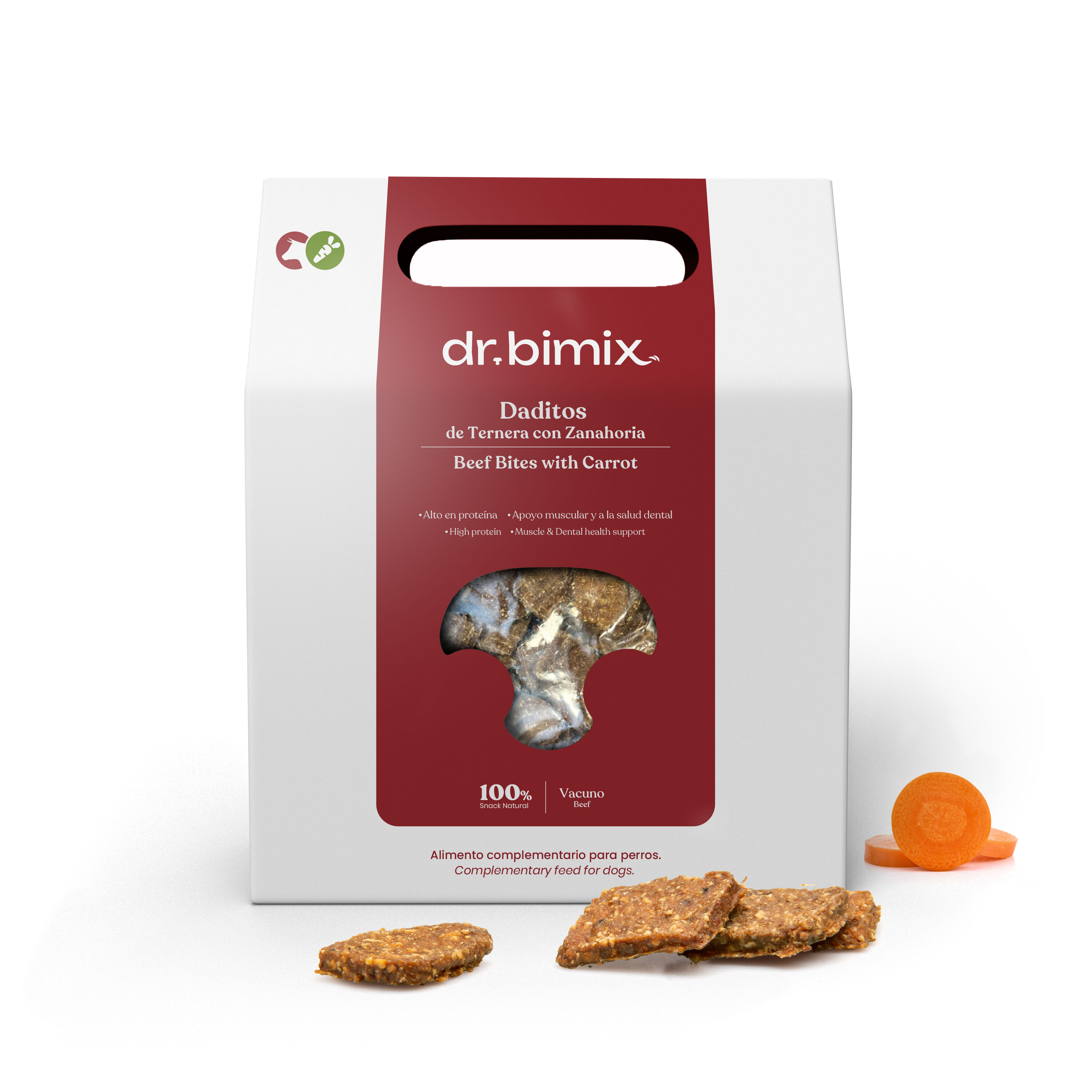 dr.bimix Galletas de 93% Ternera y 4% Zanahoria para Perros | Premio Natural Rico en Prote&iacute;na, , large Imagen numero 1