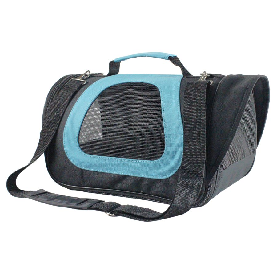 Nobleza -Transportin Gato Perro, Bolsa de Transporte Transpirable para Mascotas, 45*28*29cm transportador de mascotas para Perros/Gatos/Avi&oacute;n Mediano (Negro Azul), , large Imagen numero 1