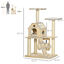 PawHut Árbol Rascador para Gatos de Madera Altura 125 cm Torre para Gatos con Camas Cojín Lavable Cueva Rodillo Postes de Sisal y Rampa 70x50x125 cm Natural, , large indicador imagen numero 3