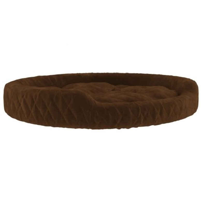 Vidaxl cama redonda acolchada marrón para perros, , large image number null