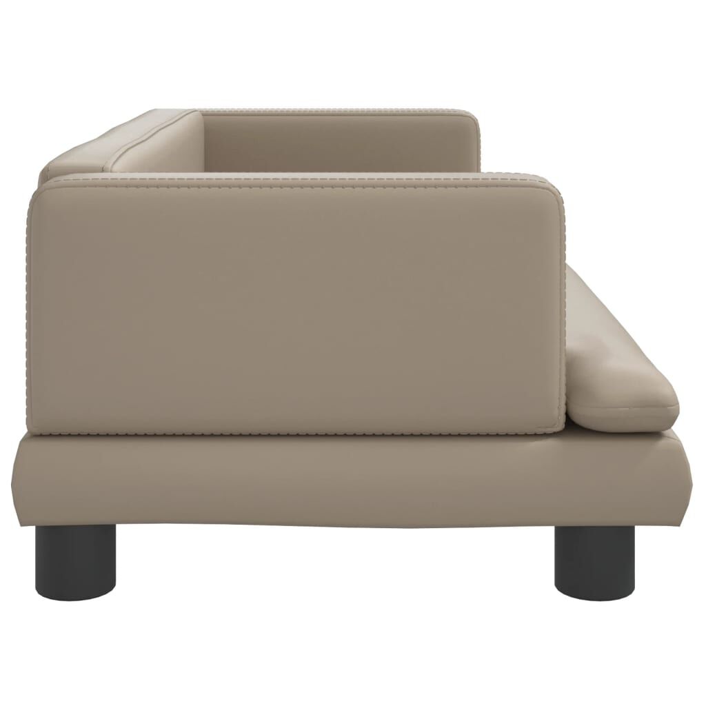 vidaXL Cama para perros de cuero sint&eacute;tico color capuchino 80x45x30 cm, , large Imagen numero 3