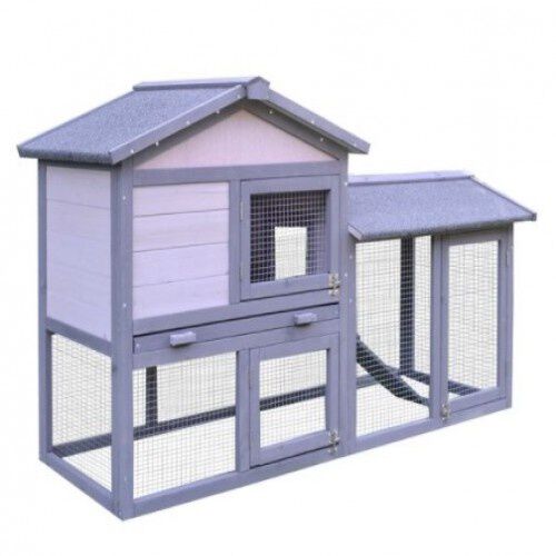 Jaula con bandeja extraíble PawHut para conejos y cobayas thumbnail