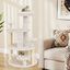 COSTWAY Árbol para Gatos, Torre para Gatos con Condominio y Percha Acolchada, Postes de Sisal para Rascar, Bola Colgante con Campana, Plataformas de Salto, Escalera, Base Ancha Estable (Blanco), , large indicador imagen numero 4