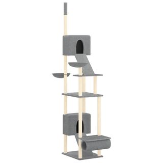 VidalXL Árbol Rascador grande de felpa suave gris para gatos