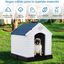 COSTWAY Casa para Perros de Plástico 70x65x71,5 centímetros para Jardín Interior y Exterior Caseta para Perro con Suelo Elevado, , large indicador imagen numero 3