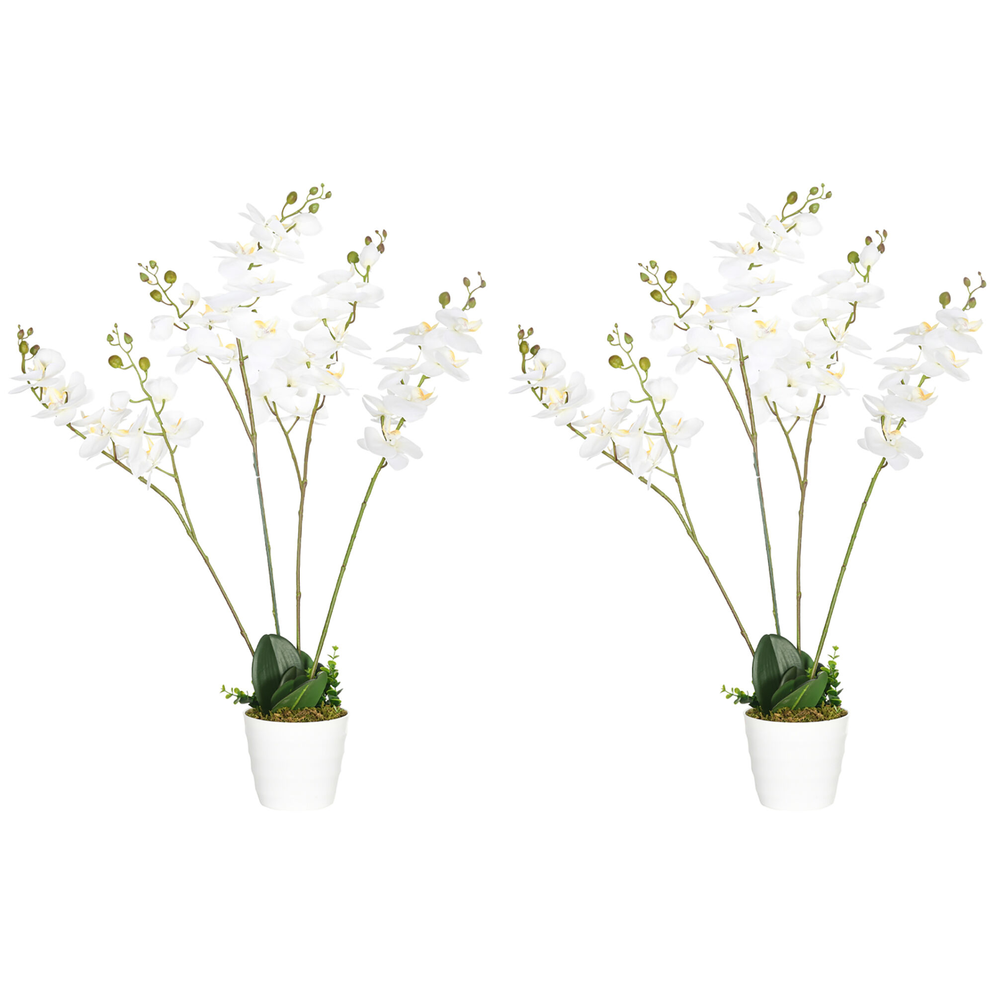 HOMCOM Phalaenopsis Artificiales Blanco, , large Imagen numero 1