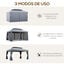 Outsunny Conjunto de Cenador Incluye 1 Cenador de Jardín 4x3 m con 4 Cortinas Laterales 4 Mosquiteras y 1 Techo de Repuesto 4x3 m para Fiestas Eventos Exterior Gris y Beige, , large indicador imagen numero 4