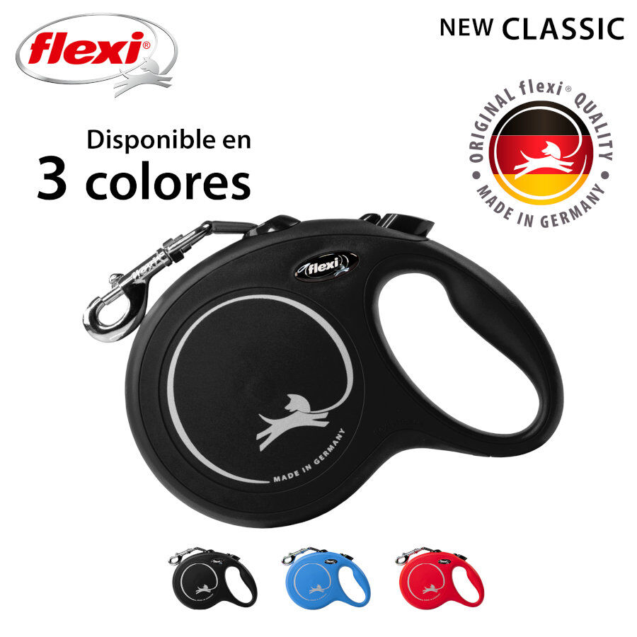 Flexi New Classic Correa Extensible Negra para perros, , large Imagen numero 3