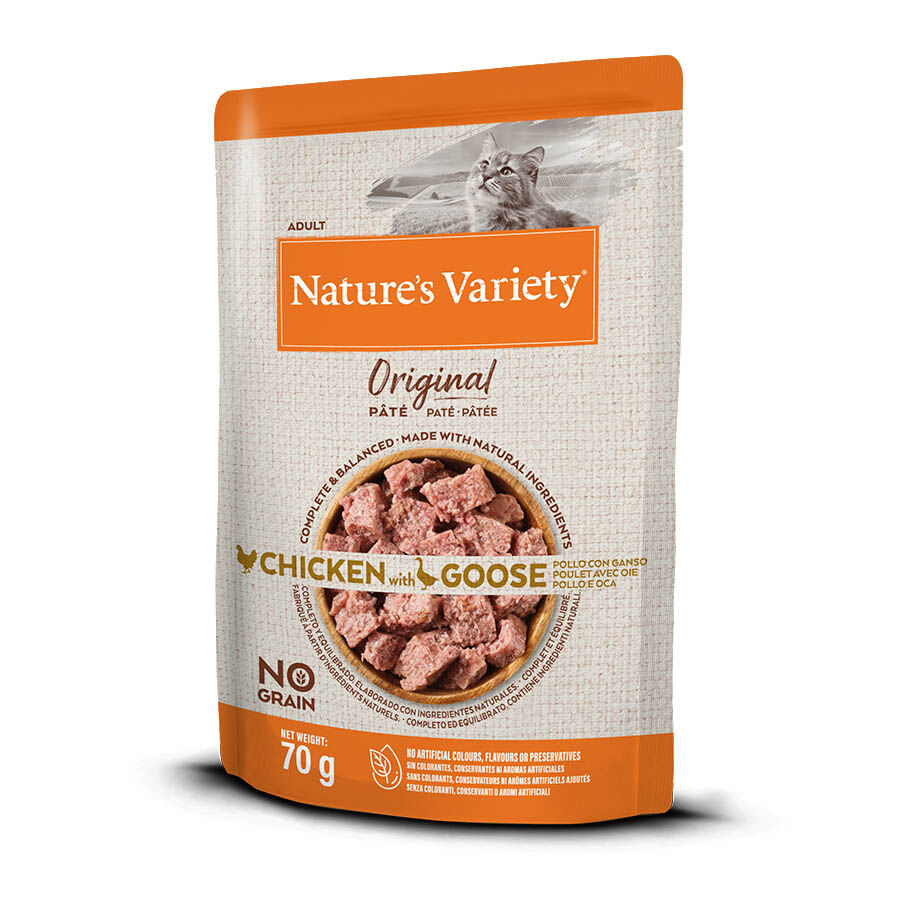 Nature&#039;s Variety Original Adult pollo y ganso sobre para gatos