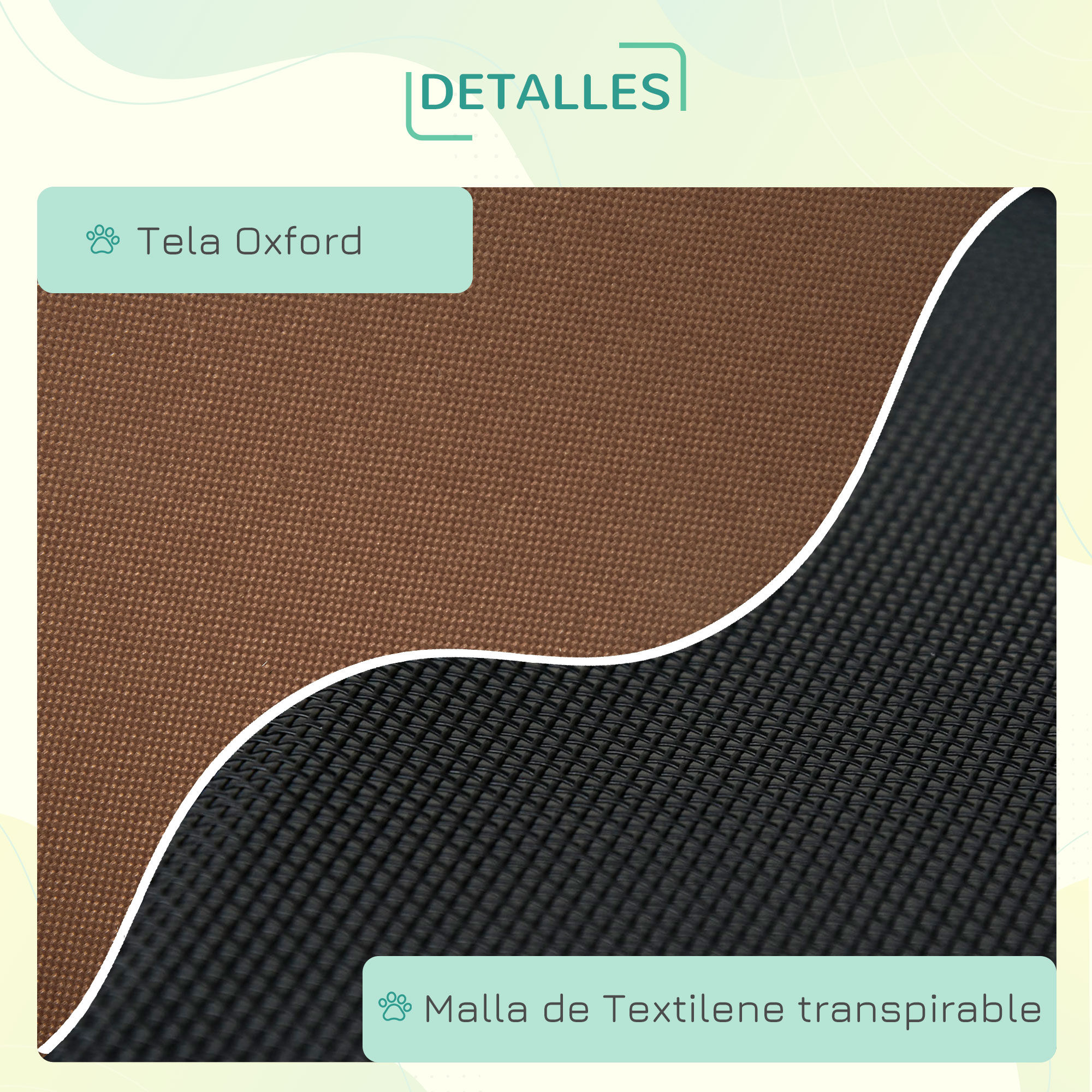 PawHut Cama con Parasol Elevada marrón para perros y gatos thumbnail