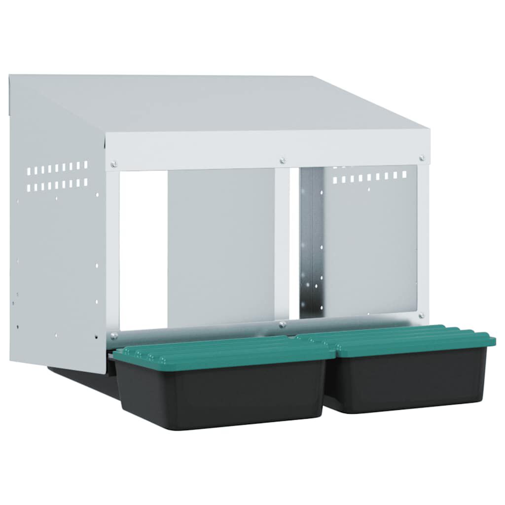 vidaXL Nido para gallinas de acero galvanizado para montar en la pared thumbnail