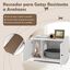 COSTWAY Arenero para Gatos con Tablero Rascador, Casa de Baño Oculto con Entrada Reversible y Divisor Ajustable, Mesa Auxiliar de Madera Interior para Mascotas 75 x 51 x 53 cm, , large indicador imagen numero 4