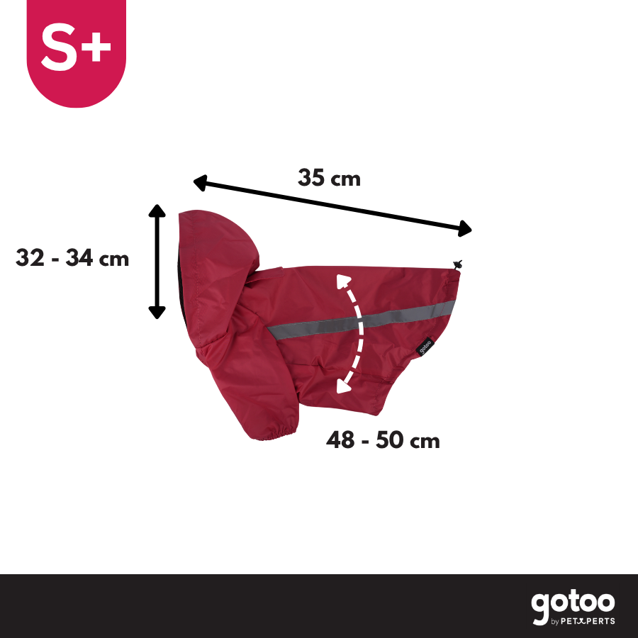 Gotoo Abrigo Impermeable Reflectante Rojo para perros, , large Imagen numero 4