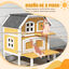 PawHut Casa para Gatos de Madera 78x82x93 cm Caseta para Gatos de 2 Niveles Refugio para Gatos con Techo Asfáltico Terraza y Plataforma de Salto Natural, , large indicador imagen numero 5
