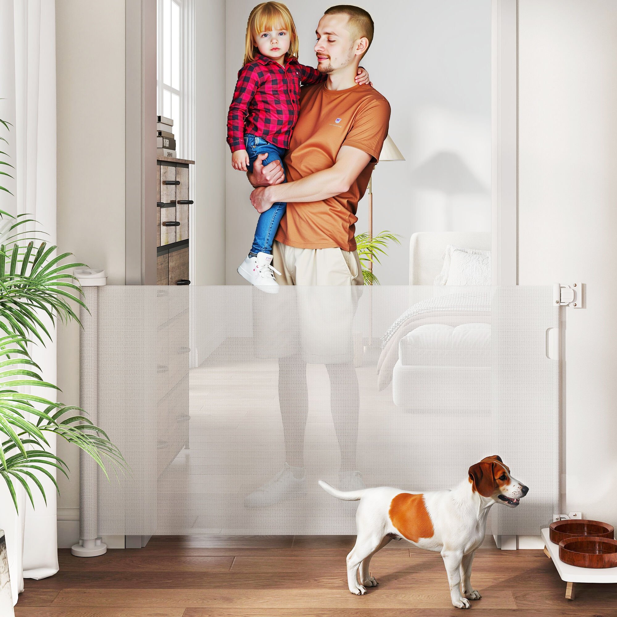 PawHut Barrera para Perros Blanco thumbnail