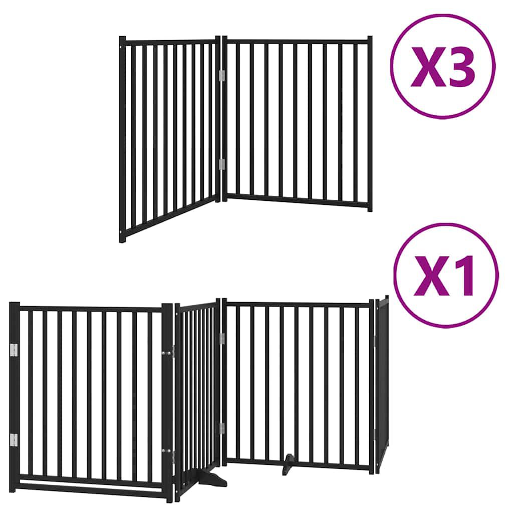 vidaXL Puerta para Perros Plegable Paneles Puerta de Seguridad Madera de &Aacute;lamo, , large Imagen numero 1