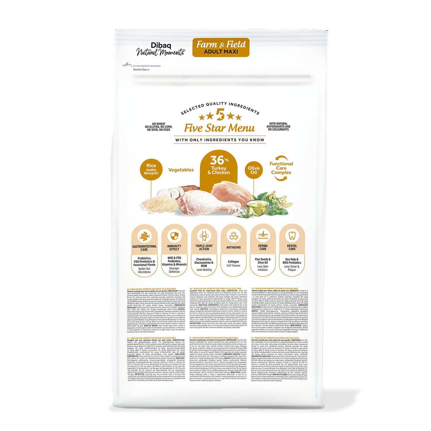 Dibaq Natural Moments 5 Star Pavo y Pollo Adulto razas grandes 12Kg, , large Imagen numero 2