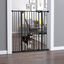PawHut Barrera de Seguridad para Perros con 1 Puerta Pequeña Barrera para Mascotas Extensible con Cierre Automático y Sistema de Doble Bloqueo para Puerta Pasillo Escalera 74-101x104,1 cm Negro, , large indicador imagen numero 2