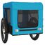vidaXL Remolque de bicicleta para perros hierro tela Oxford azul negro, , large indicador imagen numero 4