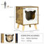 Pawhut Caseta de Madera para Gatos Casa para Gatos Interior Cuerva de Gatos con Cojín Lavable y Patas Elevadas 34x34x44,5 cm Marrón., , large indicador imagen numero 3
