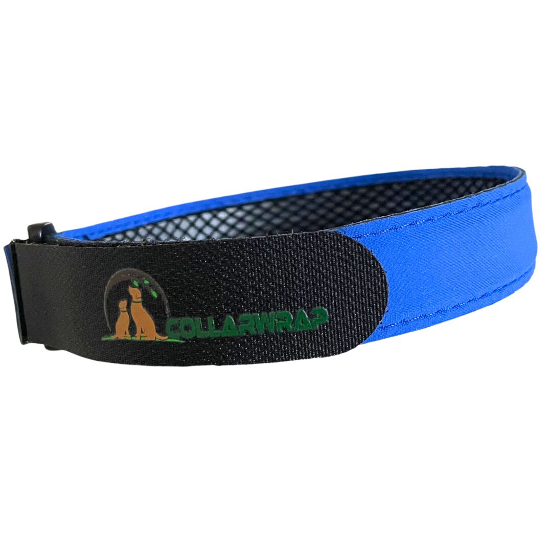 COLLARWRAP Funda Collar Antiparasitario Azul para perros