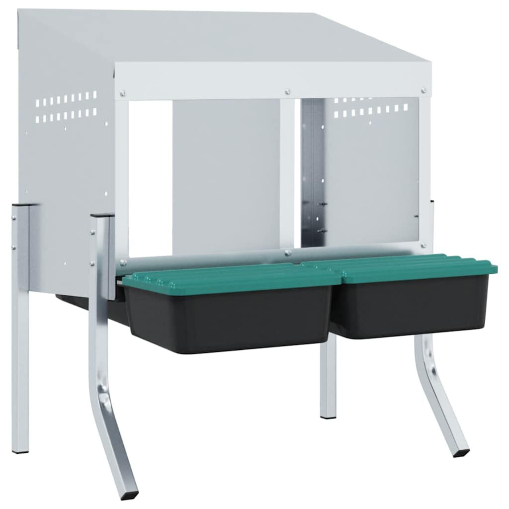 vidaXL Nido para gallinas de patas de acero galvanizado thumbnail