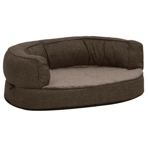 Vidaxl sof&aacute; acolchado ovalado con coj&iacute;n marr&oacute;n para perros, , large Imagen numero 2