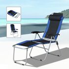 Tumbona Outsunny de acero reclinable y plegable Azul y Negro, , large image number null