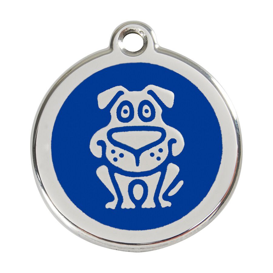 Placa identificativa Acero Inoxidable Esmalte Perro Azul para perros, , large Imagen numero 1