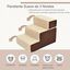 Escalera para gatos PawHut de 3 peldaños color Marrón y beige, , large indicador imagen numero 5