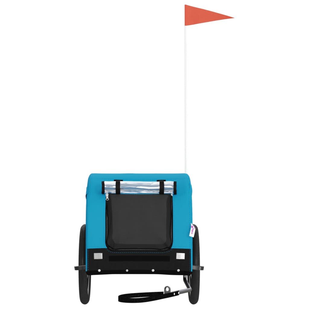 vidaXL Remolque de bicicleta para perros hierro tela Oxford azul negro, , large Imagen numero 2