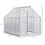 Outsunny Invernadero Policarbonato Aluminio de Jardín 190x253x199 cm 4,8m² Caseta de Exterior con Base Puerta Corredera y Tragaluce para Cultivo Plantas Semillas Transparente, , large indicador imagen numero 3